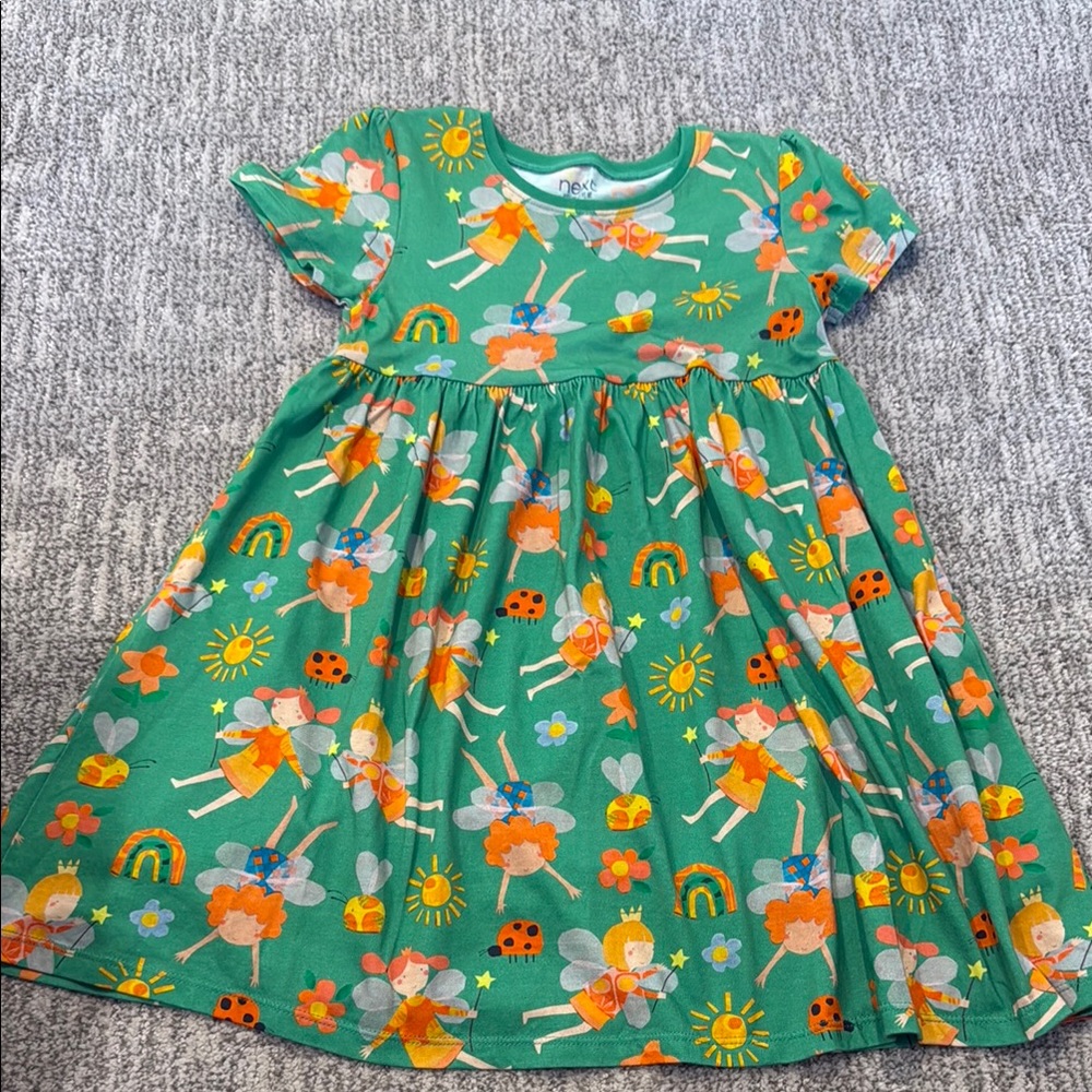 Next Green and Orange fairy Print Dress